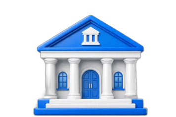 3D classical building representing NGOs and non-profits